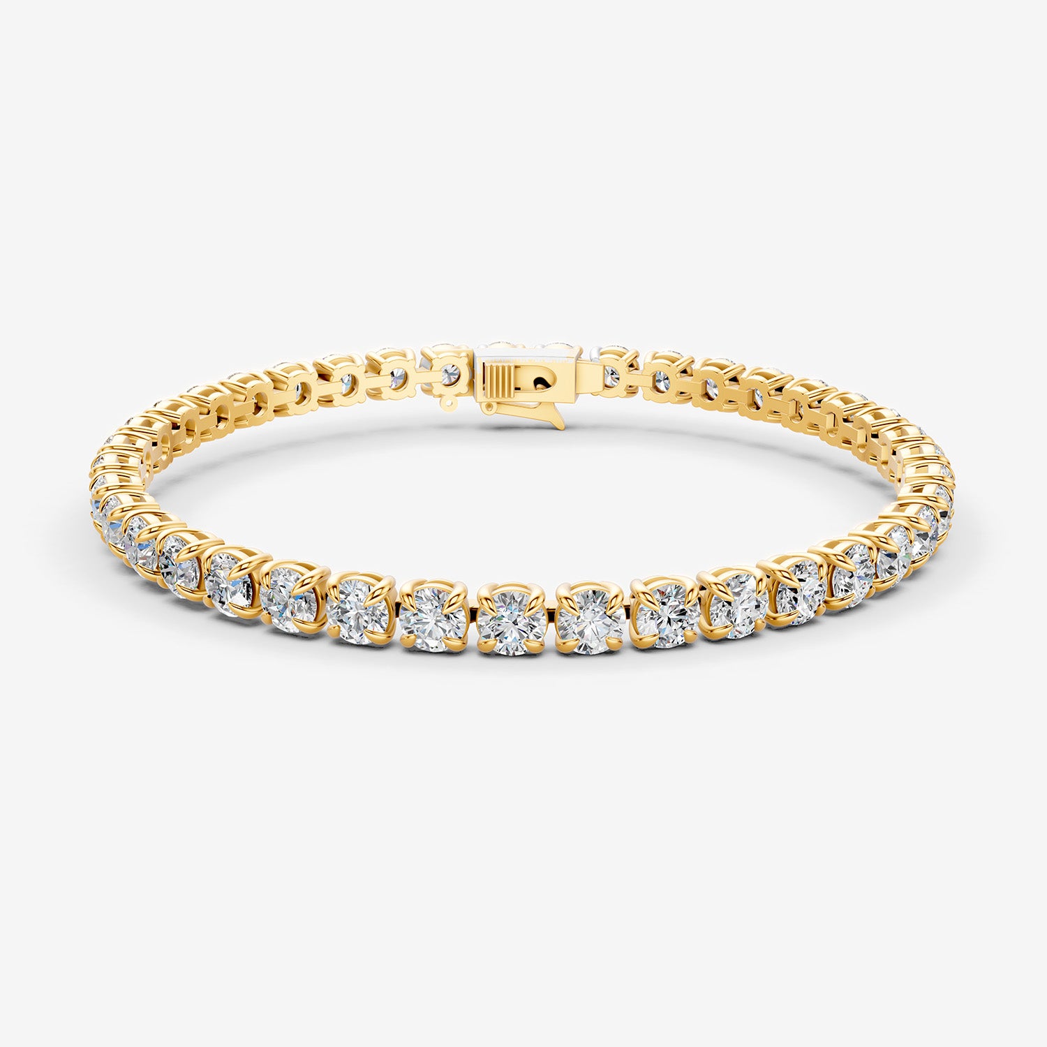 Classic 15 Carat Tennis Bracelet in 18K Yellow Gold