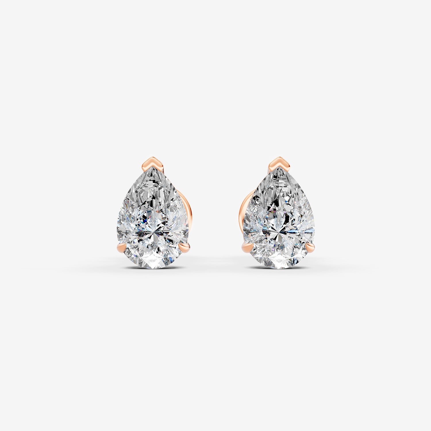 Classic Pear Solitaire Earrings in 18K Rose Gold