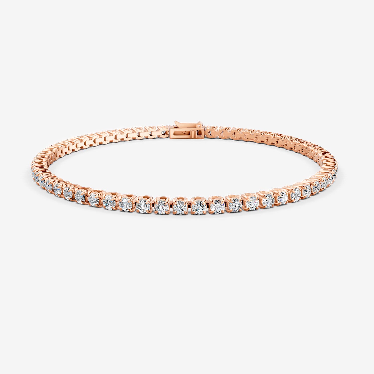 Classic 12 Carat Tennis Bracelet in 18K Rose Gold