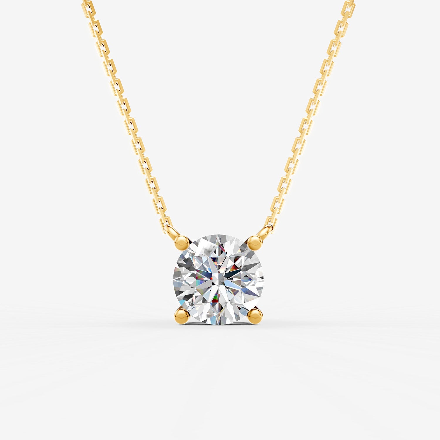 Classic Round Solitaire Pendant in 18K Yellow Gold
