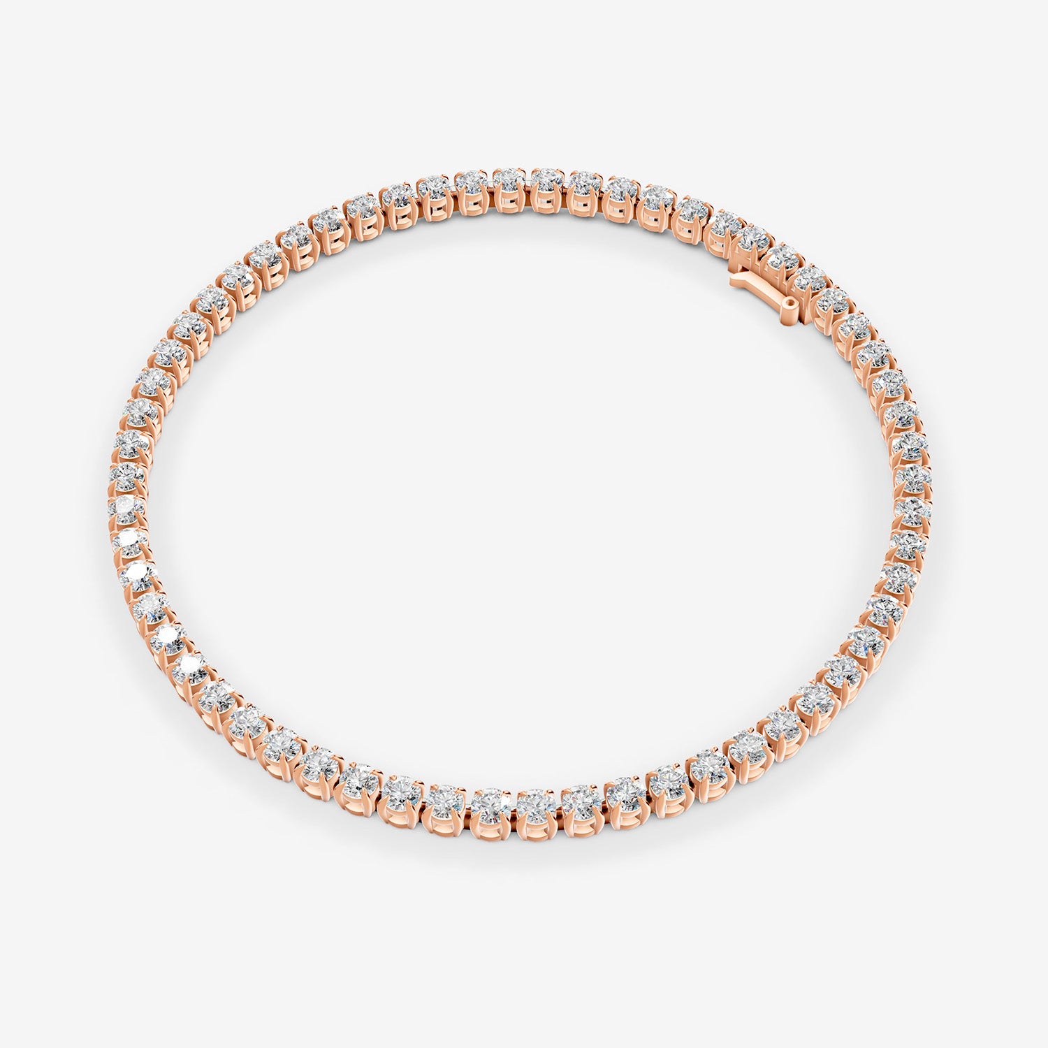 Classic 12 Carat Tennis Bracelet in 18K Rose Gold