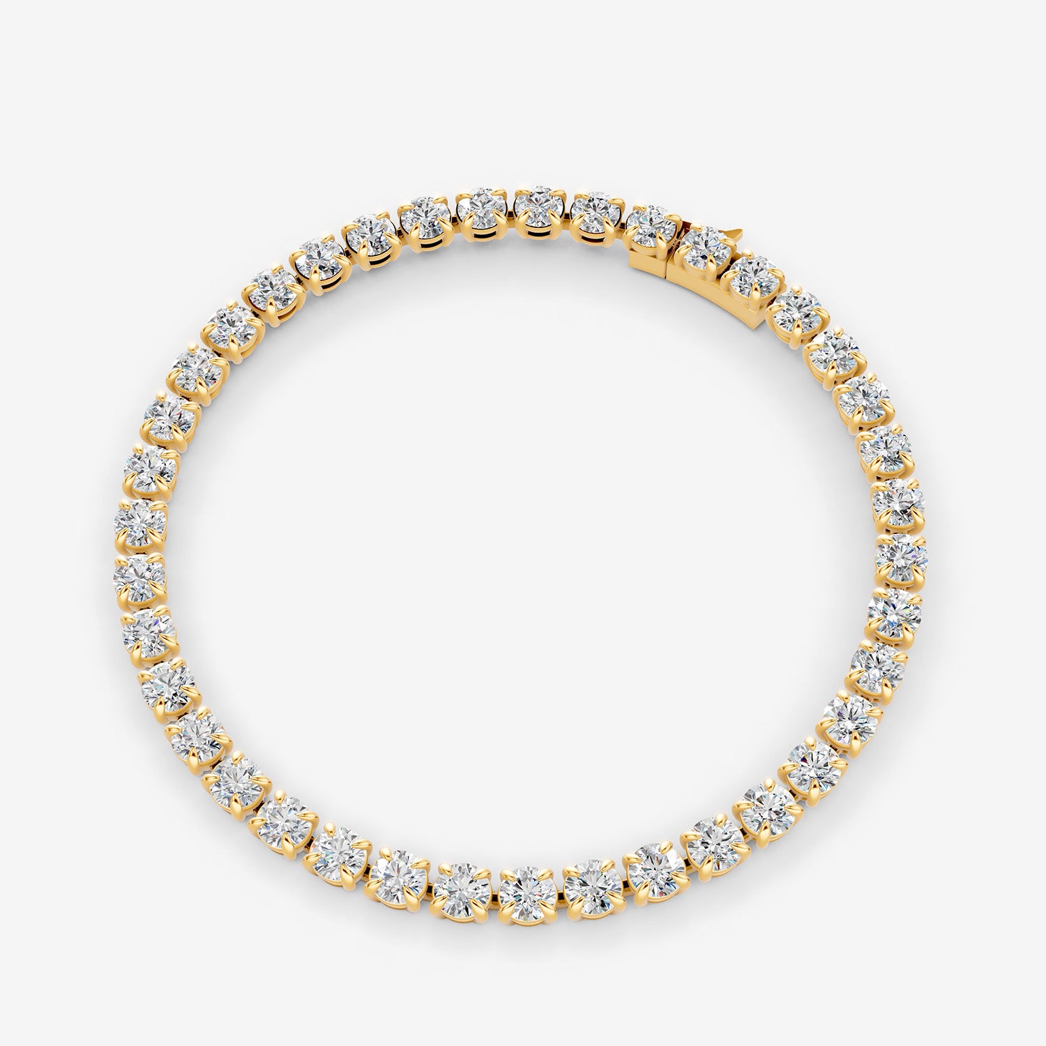 Classic 15 Carat Tennis Bracelet in 18K Yellow Gold