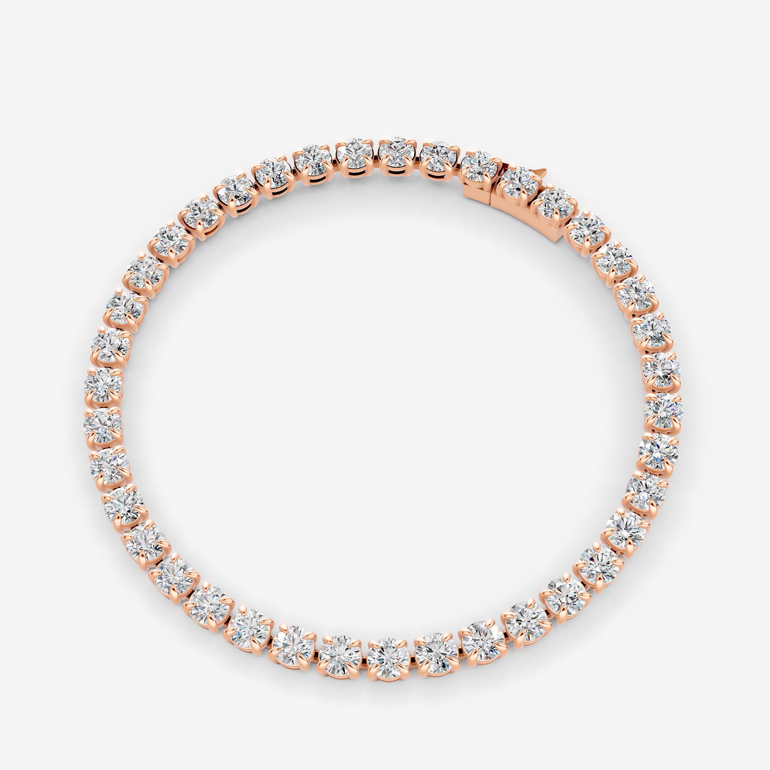 Classic 20 Carat Tennis Bracelet in 18K Rose Gold