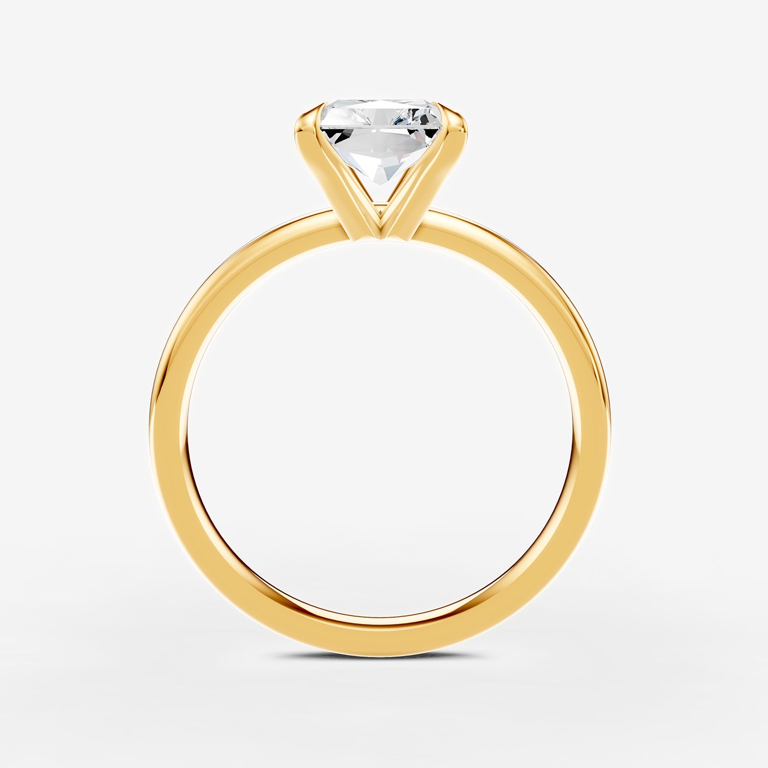 Classic Radiant Solitaire Ring in 18K Yellow Gold