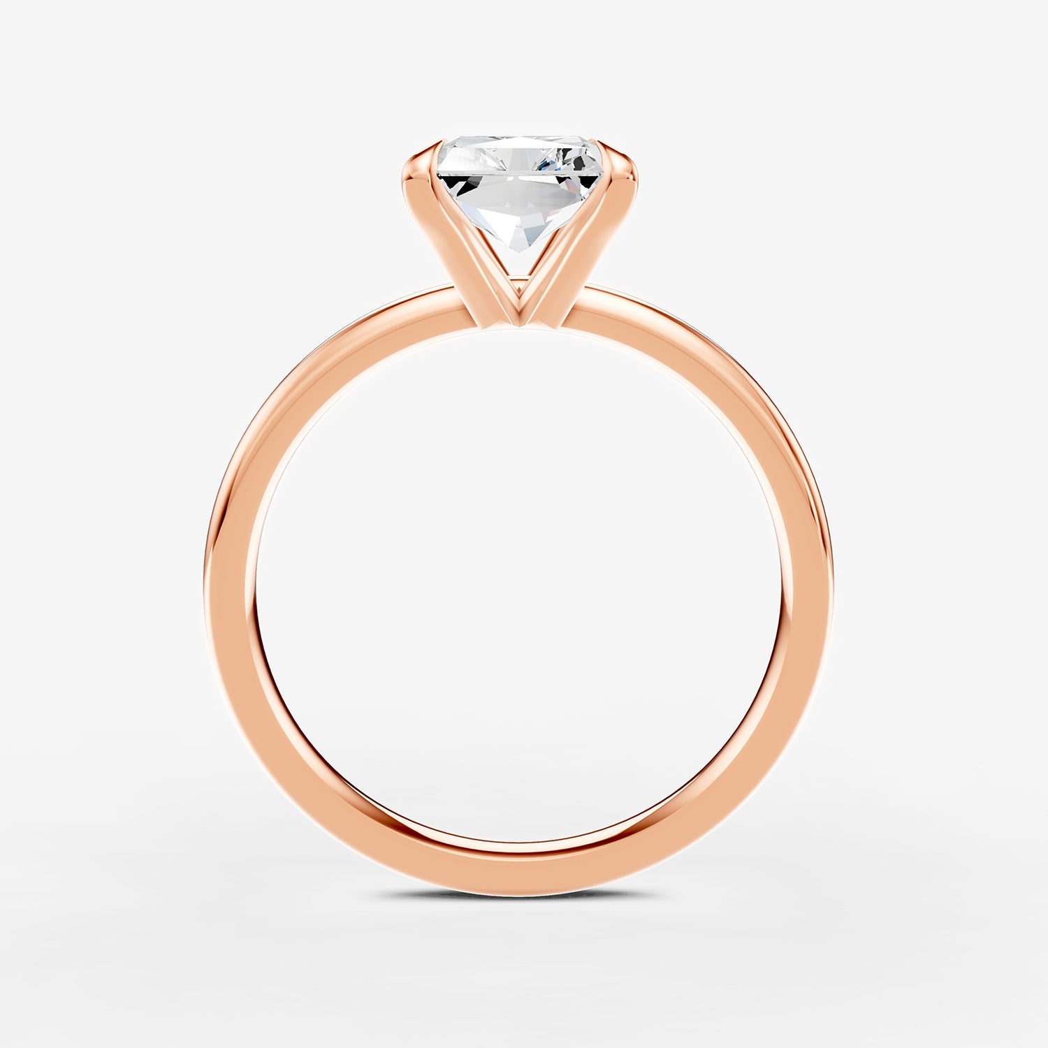 Classic Radiant Solitaire Ring in 18K Rose Gold