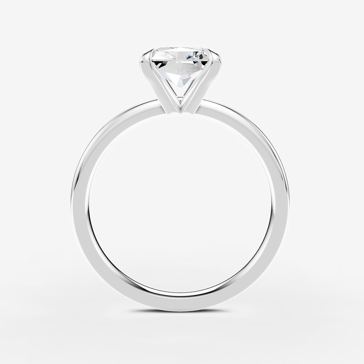 Classic Radiant Solitaire Ring in 18K White Gold