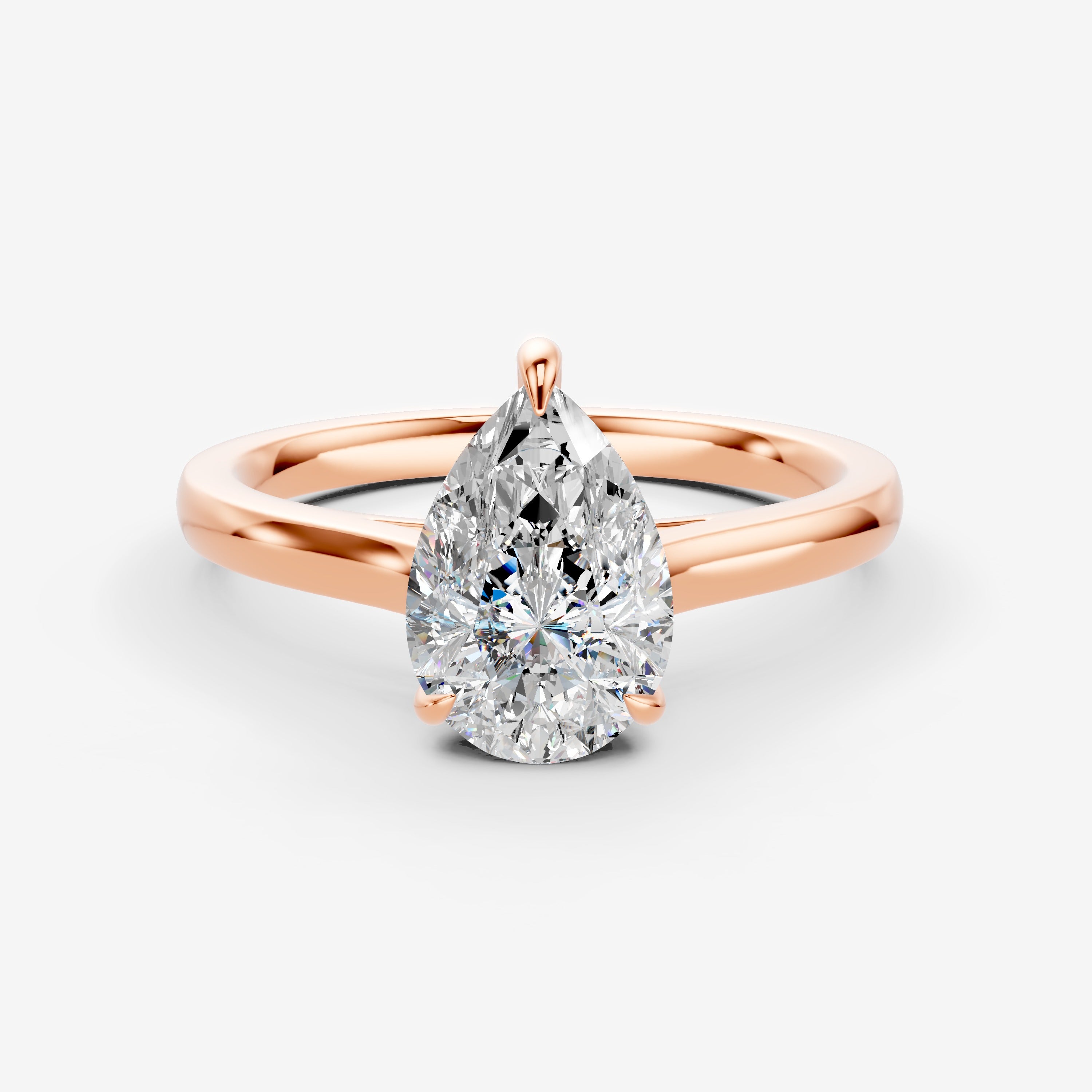 Classic Pear Solitaire Ring in 18K Rose Gold