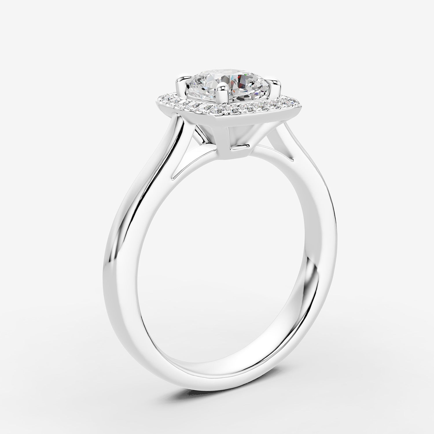 Halo Cushion Solitaire Ring in 18K White Gold
LeJour: Best Lab Grown Diamond jewellery in Dubai 