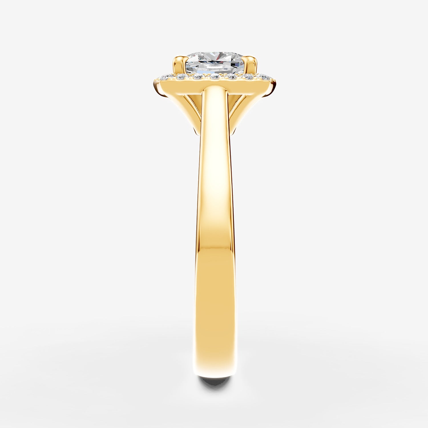 Halo Cushion Solitaire Ring in 18K Yellow Gold  by LeJour (Best Lab Grown Diamond Jewellery in Dubai)