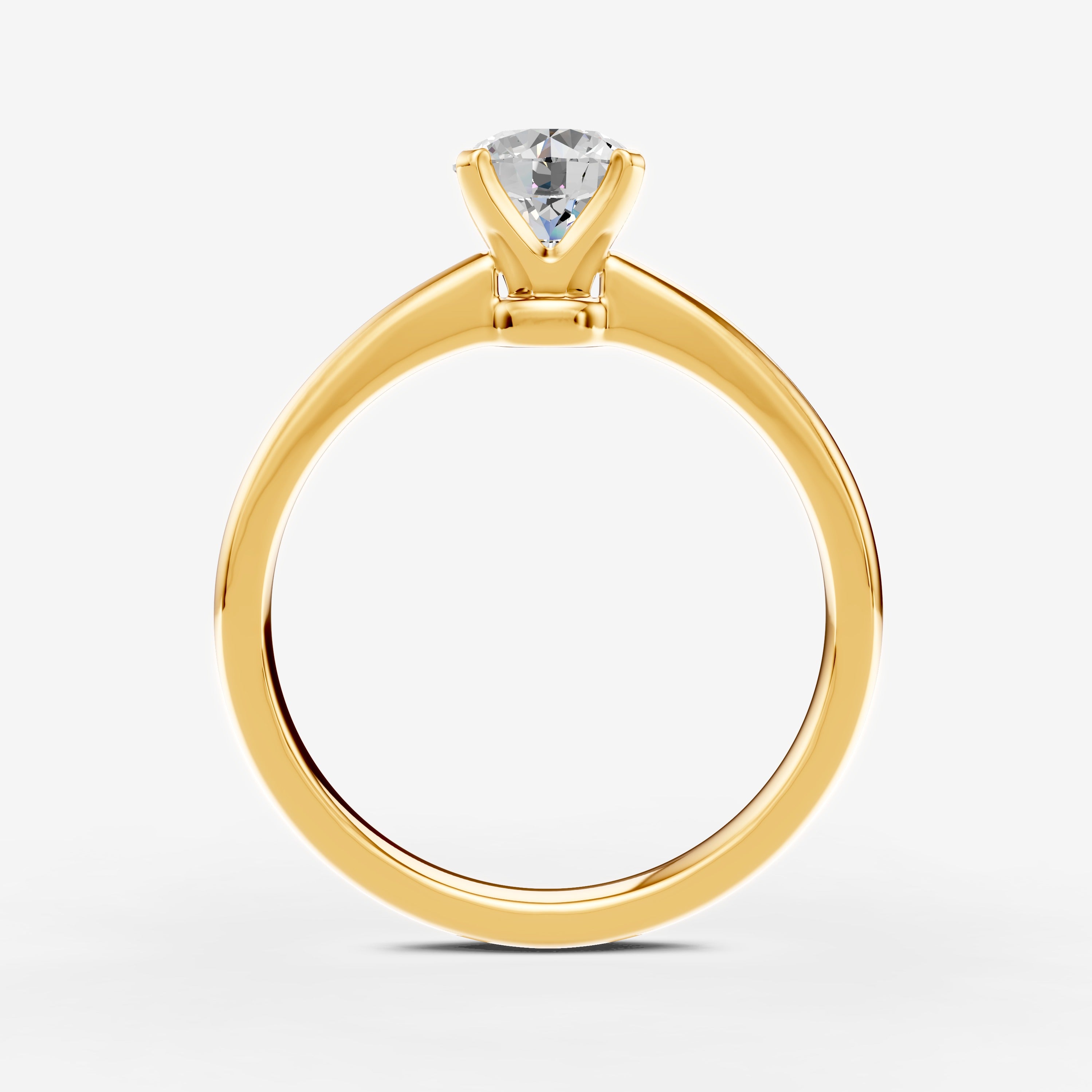 Classic Round Solitaire Ring in 18K Yellow Gold