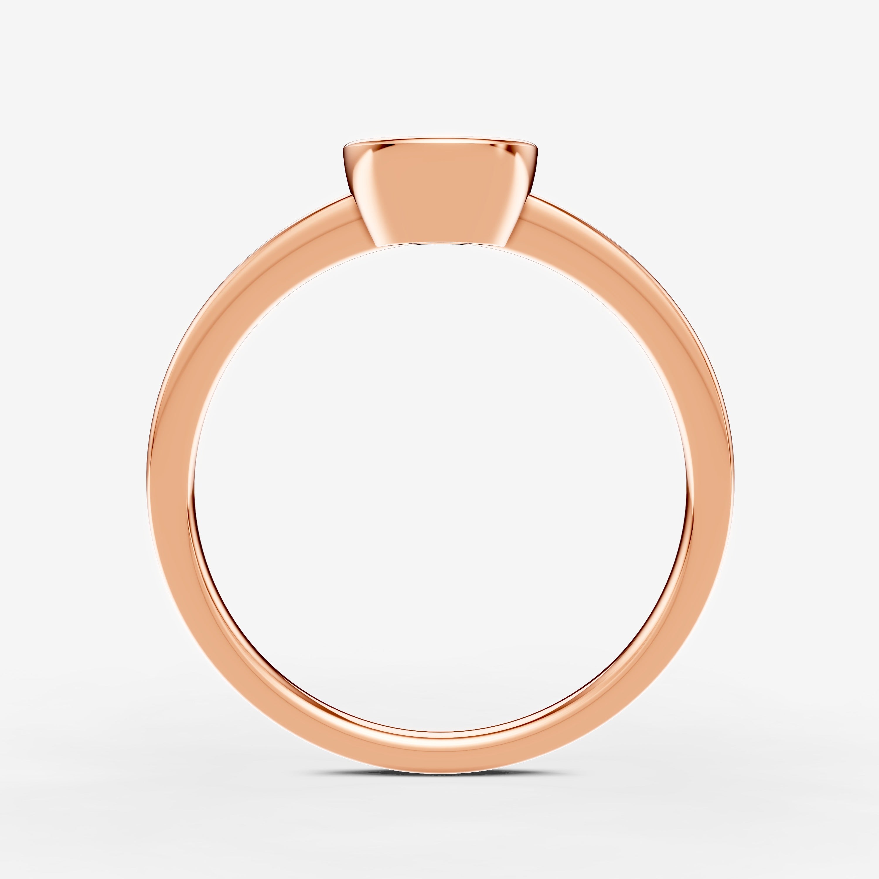 Bezel Round Solitaire Ring in 18K Rose Gold