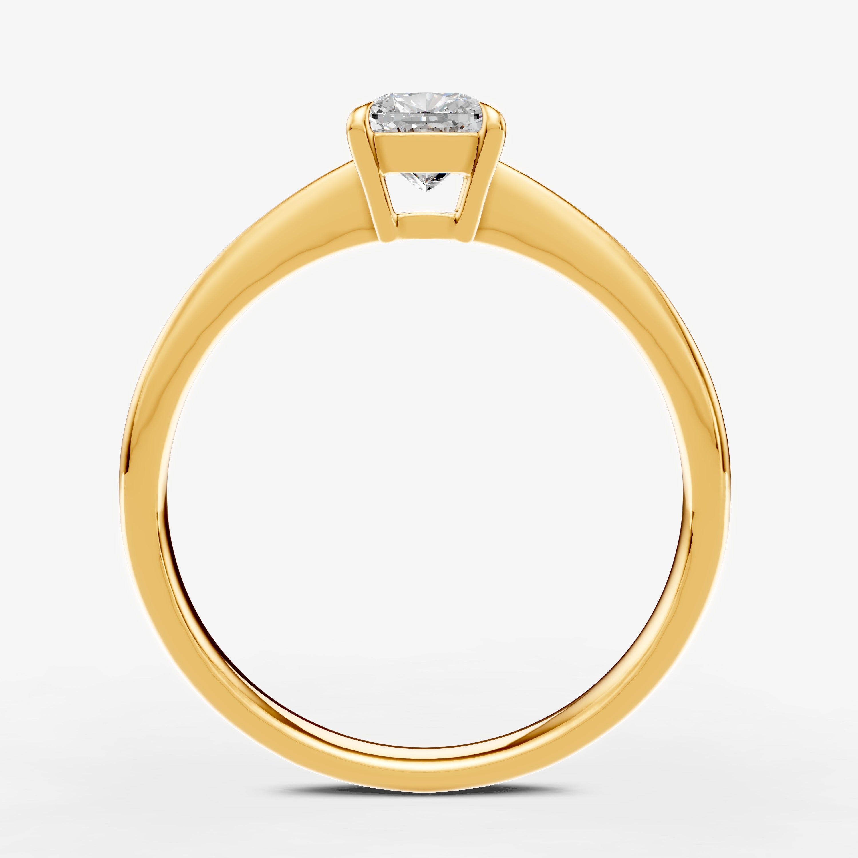 Classic Cushion Solitaire Ring in 18K Yellow Gold