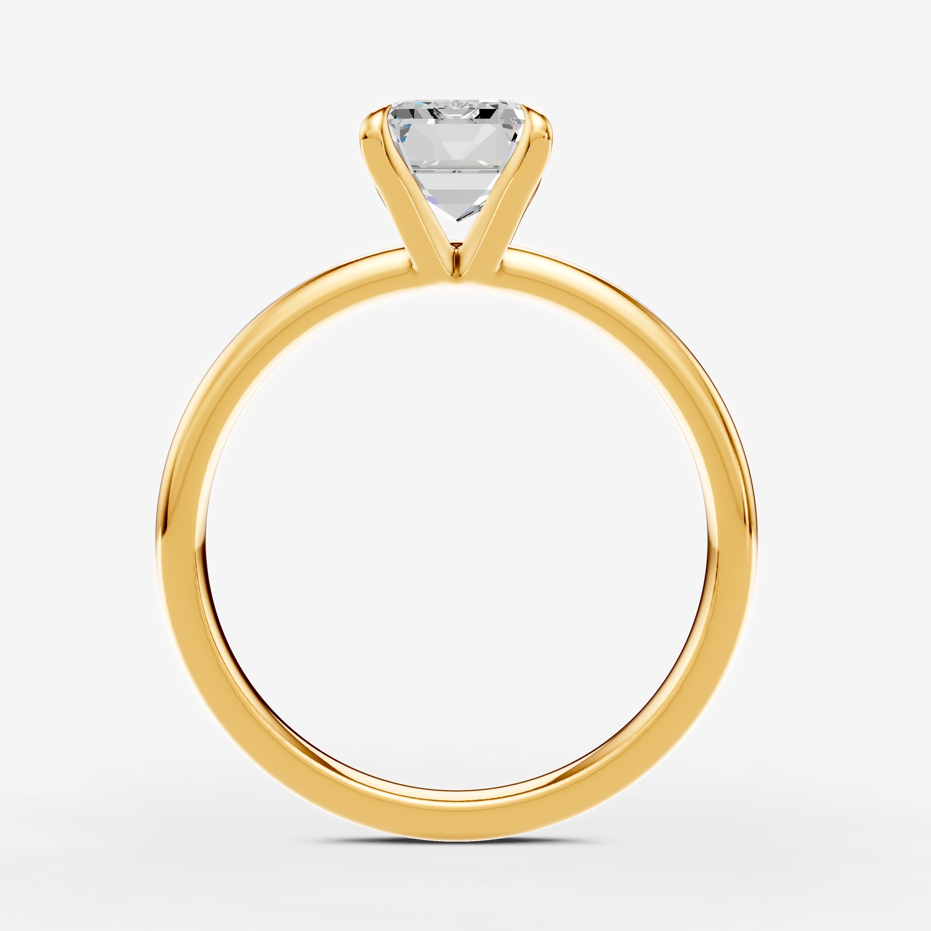 Classic Emerald Solitaire Ring in 18K Yellow Gold