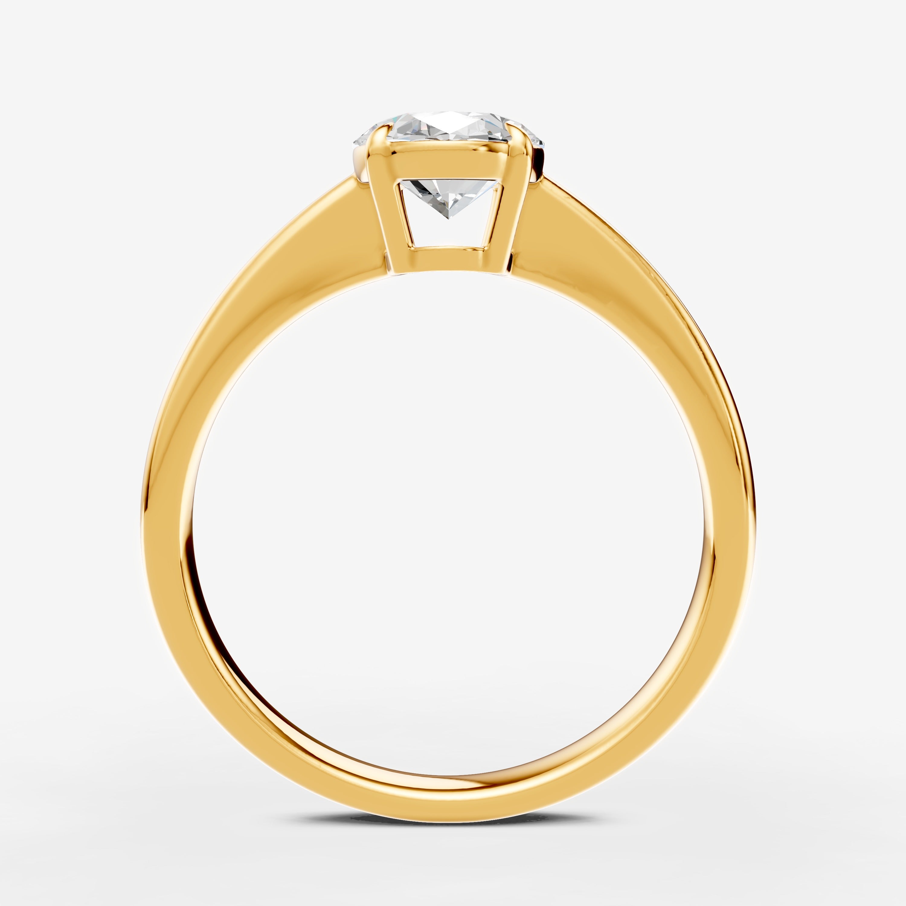 Classic Oval Solitaire Ring in 18K Yellow Gold