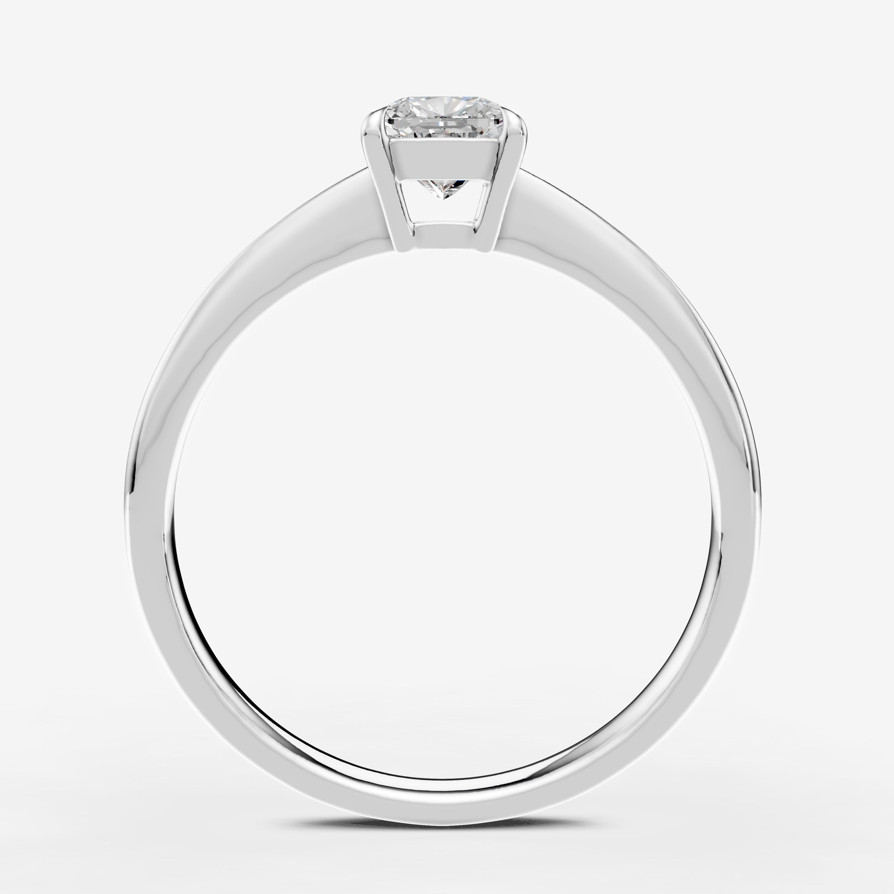 Classic Cushion Solitaire Ring in 18K White Gold