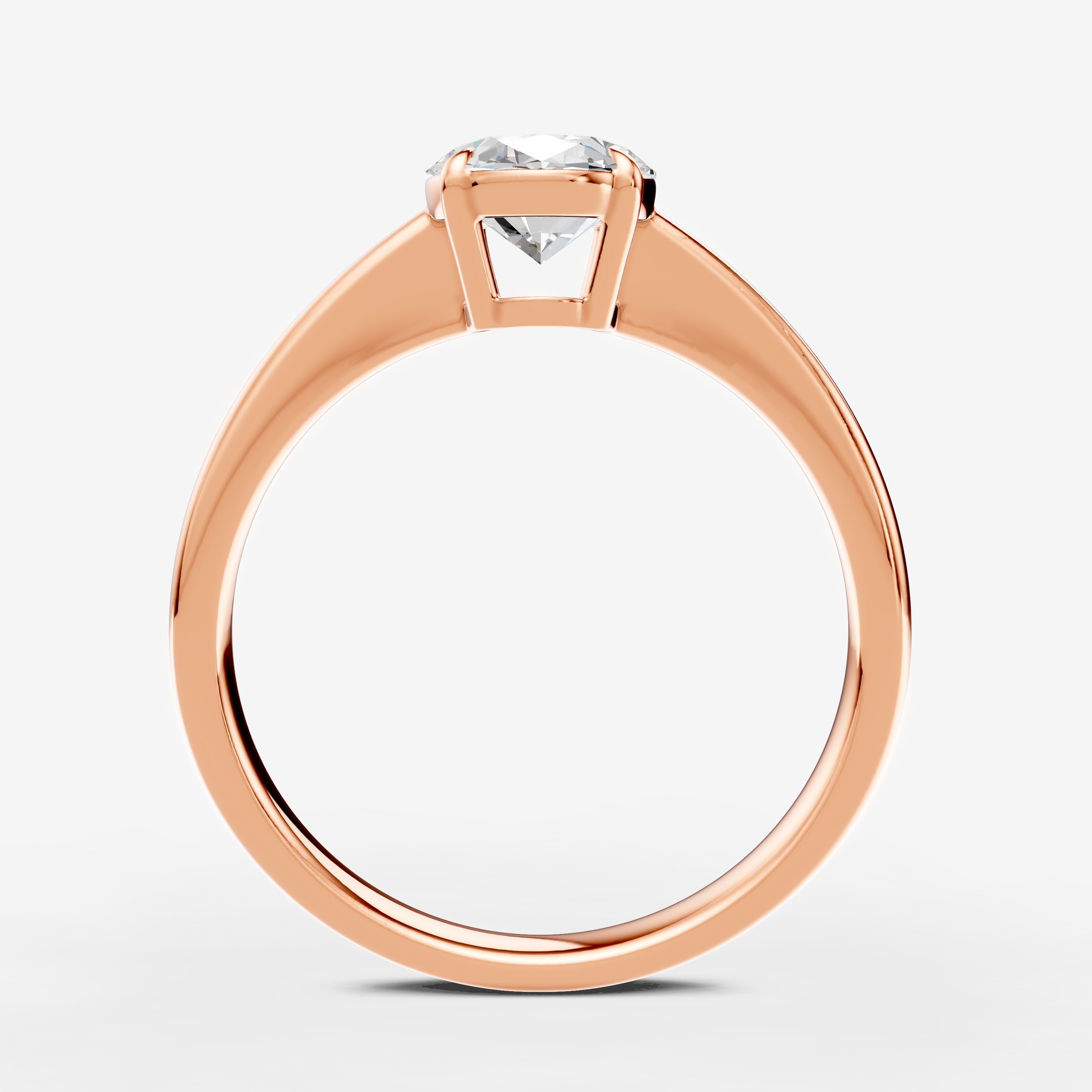 Classic Oval Solitaire Ring in 18K Rose Gold