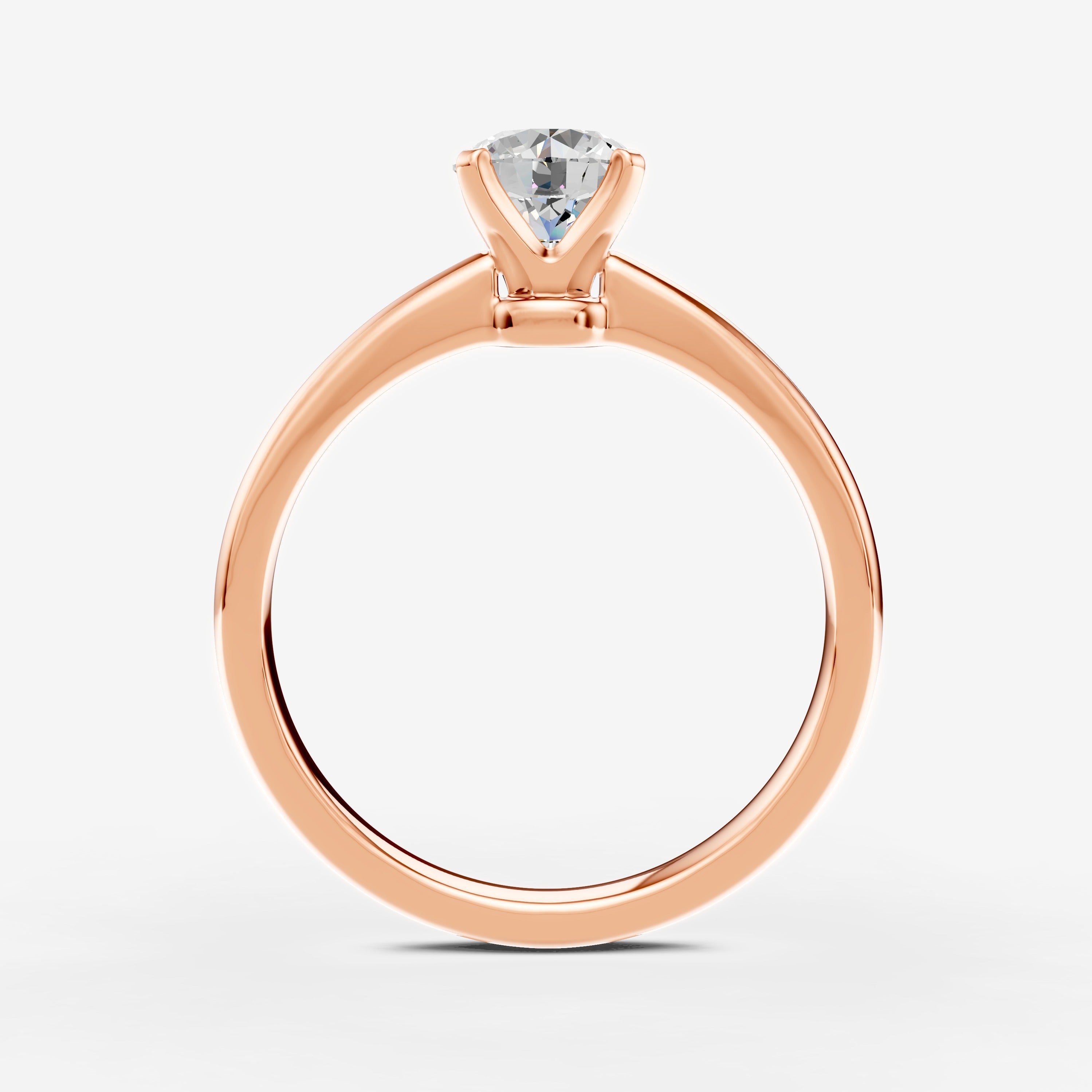Classic Round Solitaire Ring in 18K Rose Gold