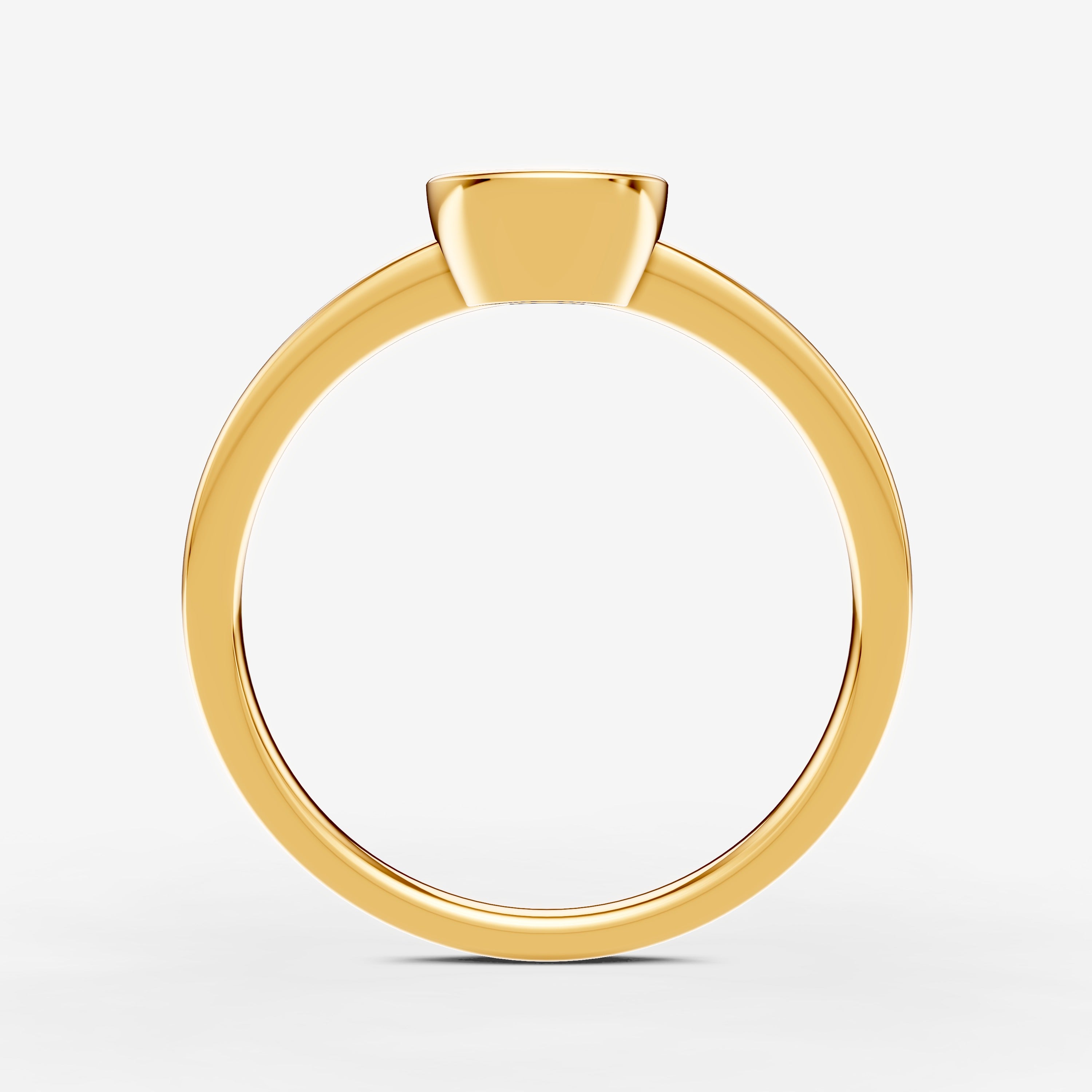 Bezel Round Solitaire Ring in 18K Yellow Gold