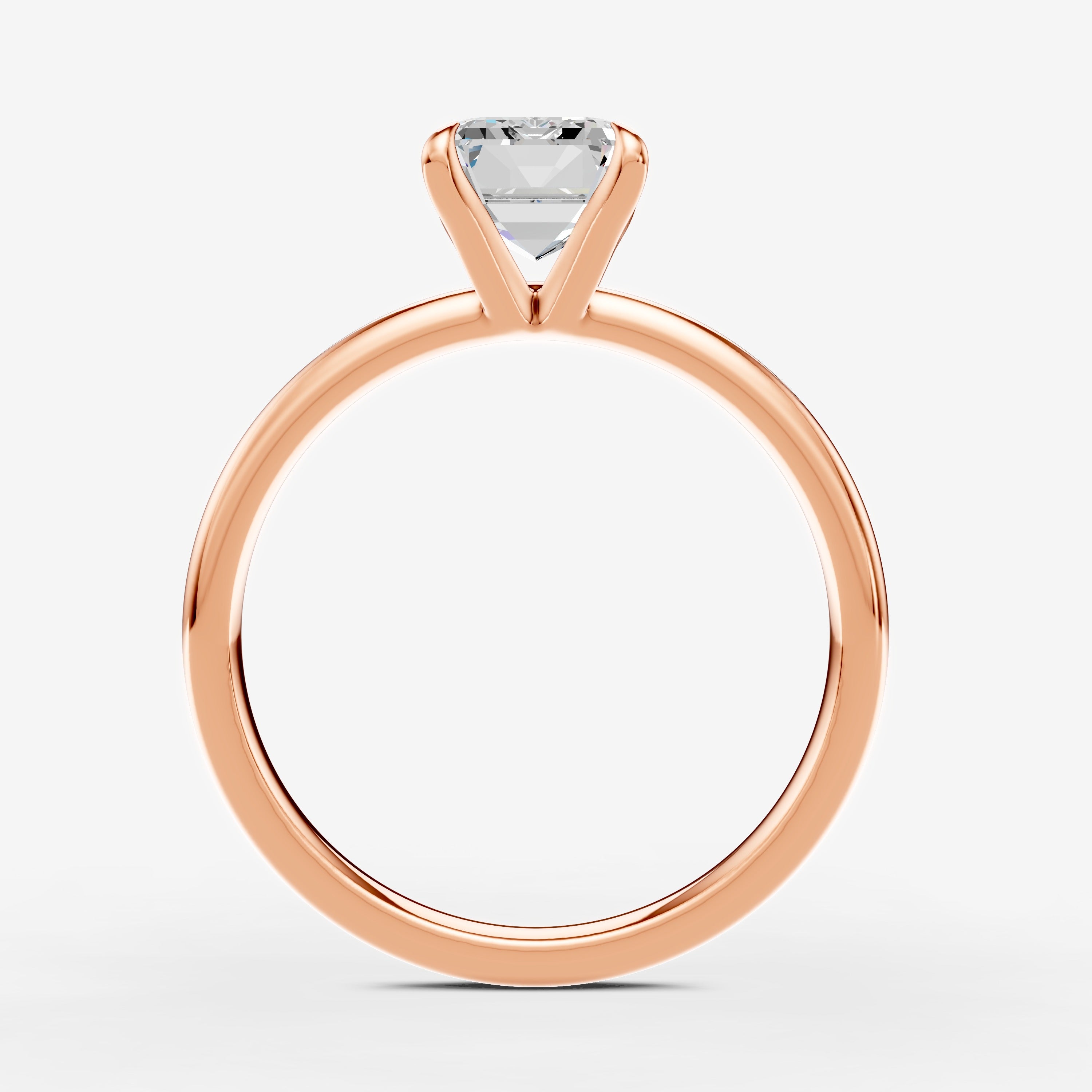 Classic Emerald Solitaire Ring in 18K Rose Gold